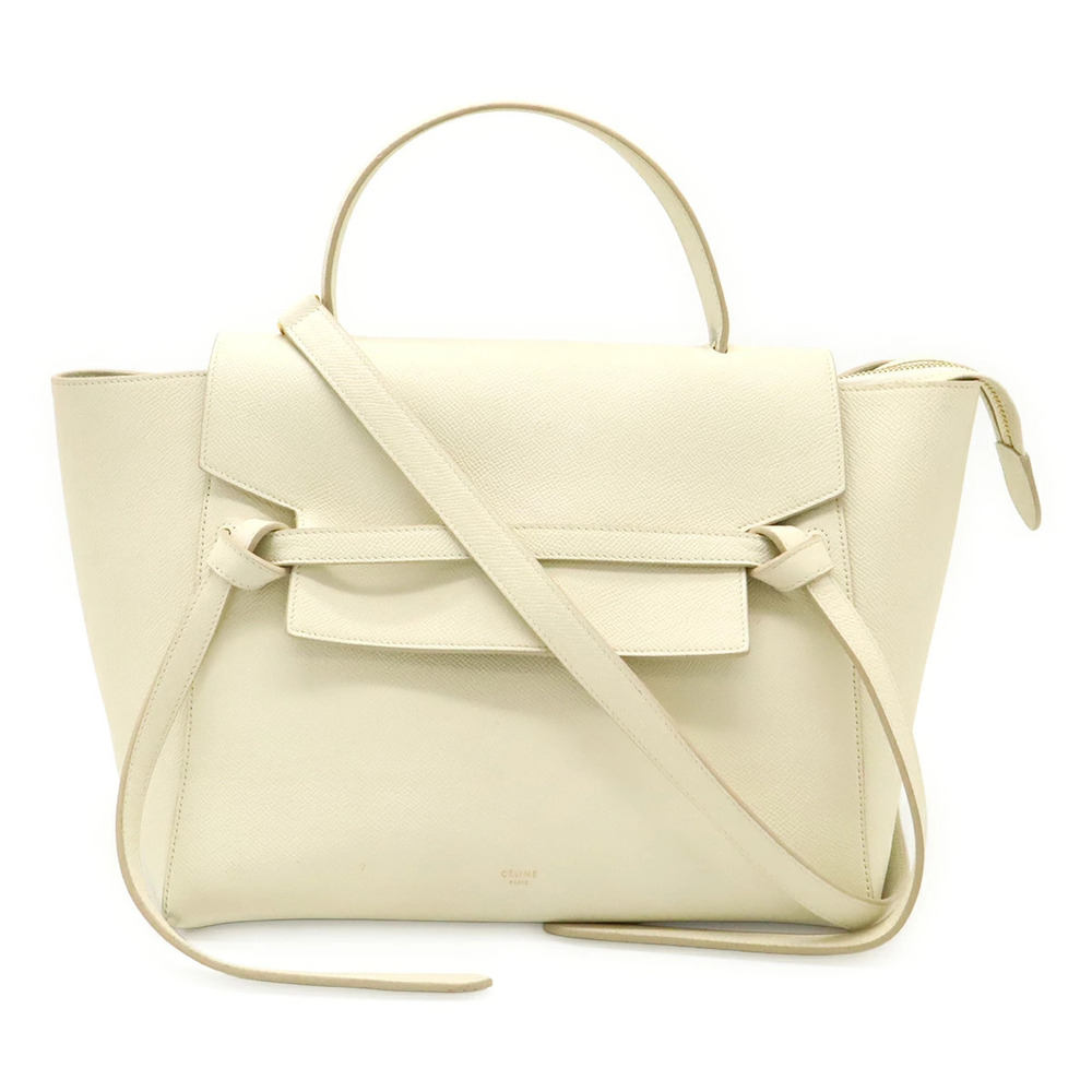 Celine Belt Bag Handbag Tote Shoulder Calfskin White